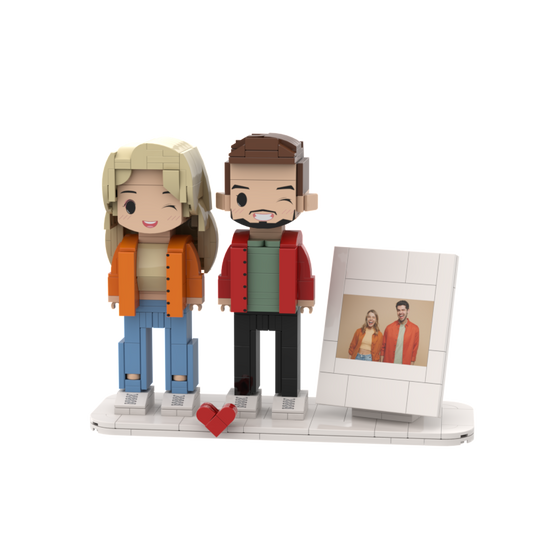 Custom Brick Characters Personalized Full Body Small Pellet Photo Block Set, Valentine's Day Birthday Gift for Couple Women Men